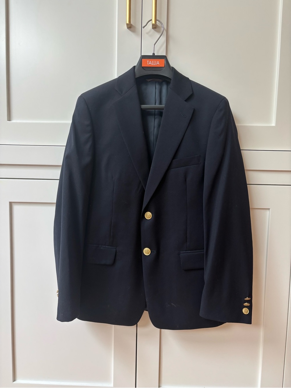 TALLIA Classic Navy Sport Coat with Gold Buttons